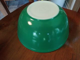 Vintage Mcm Pyrex Glass " Primary Colors " Green Mixing Bowl 403 8 1/2  Euc