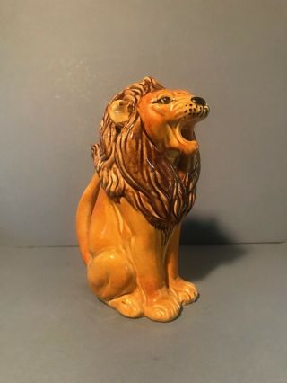 " R.  E.  M.  O " Handmade Ceramic Lion Pitcher From Italy,  Displayed Only