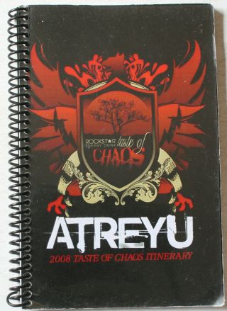 Rare 2008 Atreyu " Taste Of Chaos " Tour Itinerary 8 1/2 X 6 " Book Concert