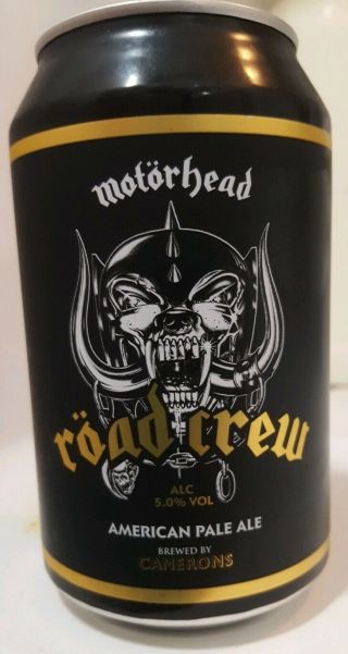 Motorhead Official Road Crew Beer Can.  Cola Can Size.  Collectable Tin