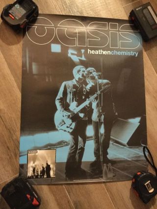 Oasis 2002 Heathen Chemistry Promo Poster 17 1/2 X 24
