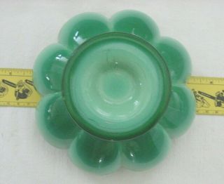 1930 ' s FENTON Mongolian Green Slag Art Glass Melon Shaped Bowl 3