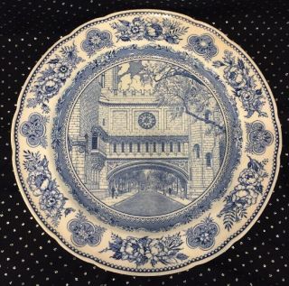 Wedgwood Blue Transferware Dinner Plate Yale University Fine Arts Bridge 1928