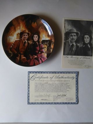 Gone With The Wind Golden Anniversary Series Plate " Burning Of Atlanta " 1988