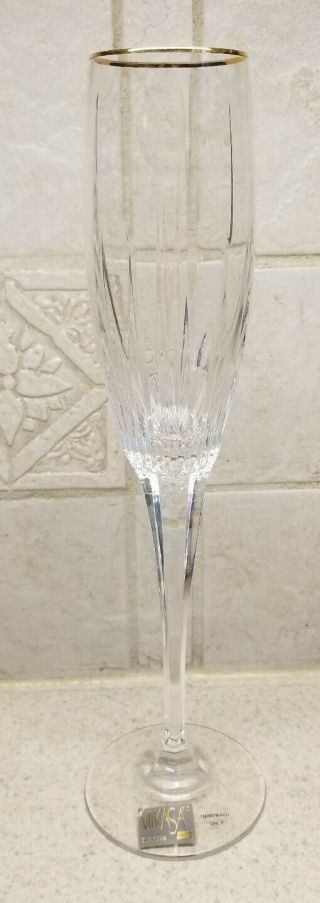 Mikasa Crystal Golden Lights Champagne Flute 10 5/8 " With Tags
