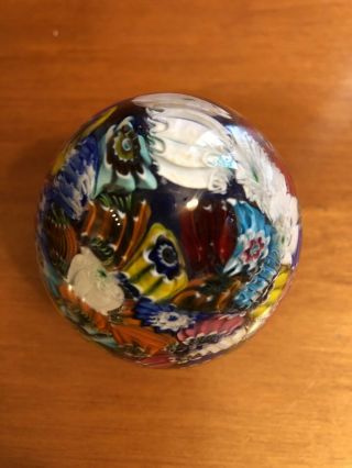Antique Glass Millefiori Paperweight Egg Shape - Brilliant Burst Color 6