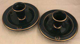 Pair Vintage Hall China,  Palmer House,  Chicago Candle Holders