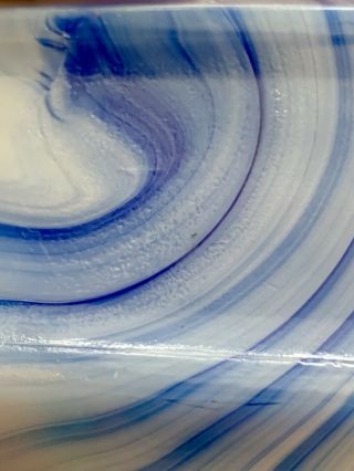 Akro Agate (2) Tab Rectangular Slag Swirl Glass Ashtrays (2 Qty) 3