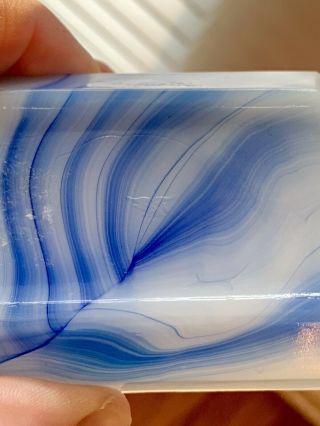 Akro Agate (2) Tab Rectangular Slag Swirl Glass Ashtrays (2 Qty) 4