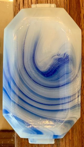 Akro Agate (2) Tab Rectangular Slag Swirl Glass Ashtrays (2 Qty) 8