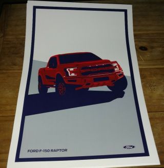 Ford F - 150 Raptor 2017 Authentic Rare Poster 11 " X 17 " Sema Truck 4x4 4wd