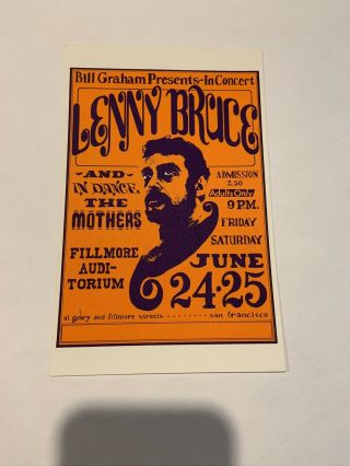Bill Graham Postcard Bg - 13,  Lenny Bruce,  Mother’s,  Fillmore West