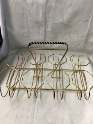 Vintage Retro 8 Glass Tumbler Drink Caddy Carrier