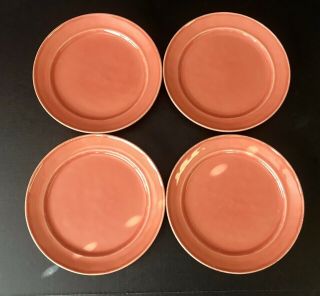 Pottery Barn Set Of 4 Cambria Persimmon Hand Crafted Salad Plates Portugal