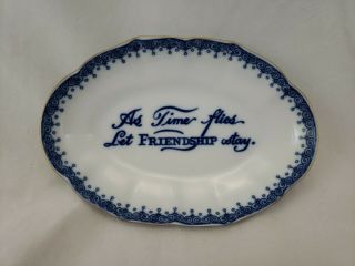 Colonial Williamsburg Blue White Porcelain Jewelry Trinket Tray Mottahedeh 4x6 "