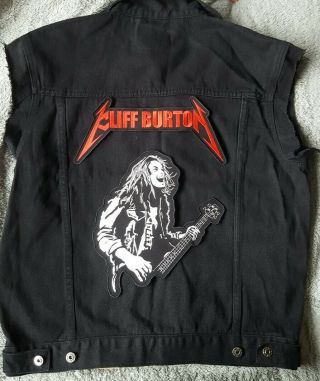 Metallica Cliff Burton Tribute Patch.  Custom Made Huge Embroidered Back Patch.