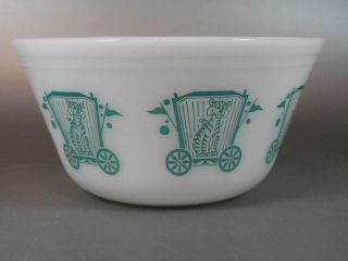 Vintage One Federal Pattern Circus Turquoise Tiger In A Cage Mixing Bowls 8 "