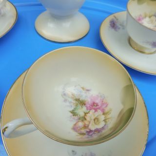 Antique R.  S.  Prussia Royal Silesia Porcelain HOT CHOCOLATE TEA POT CUPS SAUCERS 4
