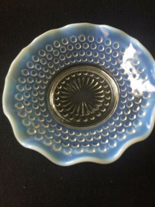 Vintage Moonstone Hobnail SET OF 8 Dishes/ Bowls Blue Opalescent 3