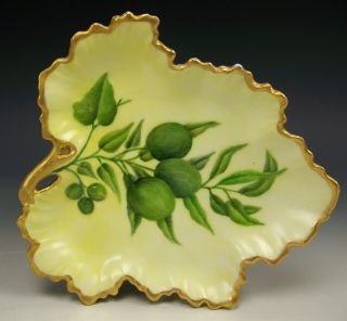 Lovely Limoges Hand Painted Olives 5.  5 " Tray Dish