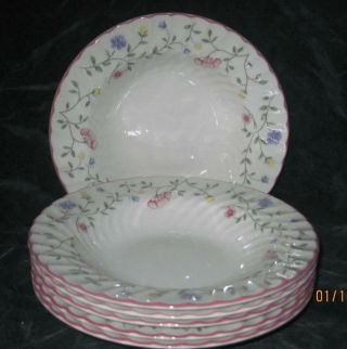 Set Of 6 Johnson Brothers Summer Chintz Soup Bowls Round 8 5/8 "