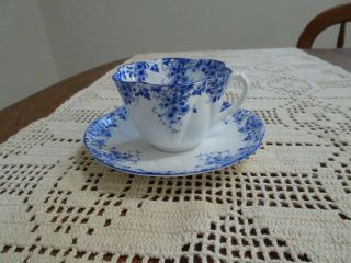 Vtg Shelley Dainty Blue China Tea Cup Saucer England