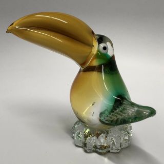 Vintage Murano Italian Art Glass Toucan Bird Sculpture Figurine 2
