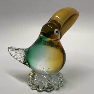 Vintage Murano Italian Art Glass Toucan Bird Sculpture Figurine 5