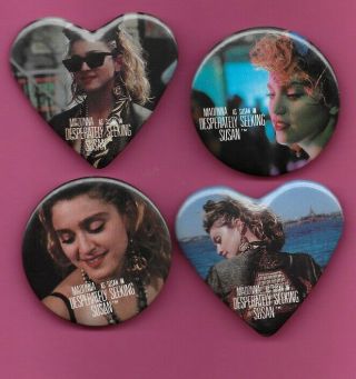 Madonna Desperately Seeking Susan Movie Buttons Set Of 4,  1985 Near