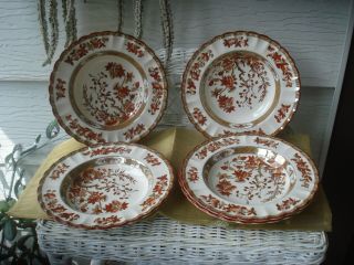 Set Of 5 Copeland Spode India India Tree - Old Mark - 7 3/4 " Coupe Cereal Bowls