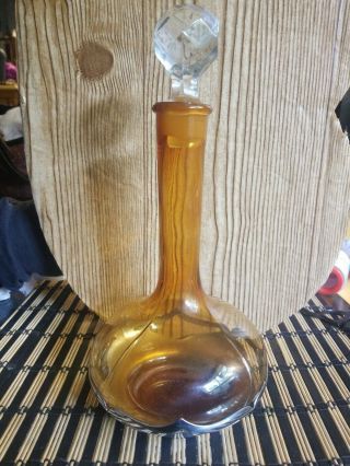 Farber Brothers Art Deco Amber Glass Decanter