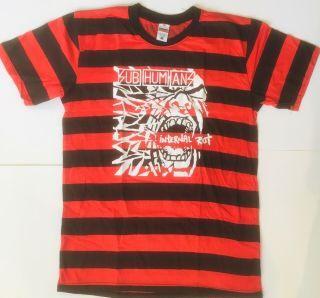 Subhumans Internal Riot Stripe Black/red T - Shirt Mens All Size S - Xl Punk