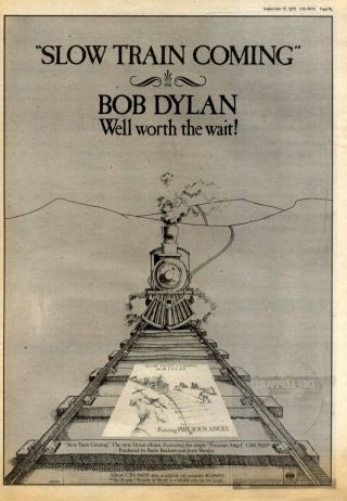 F25 Newspaper Poster Advert 15x11 " Bob Dylan : Slow Train Coming