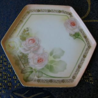 Antique Porcelain RS Germany Tillowitz Six Piece Floral Condiment Set w/ Roses 3