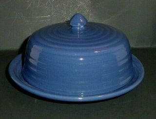 Wonderful Vintage Bauer Ringware Covered Butter Dish In Cobalt Blue