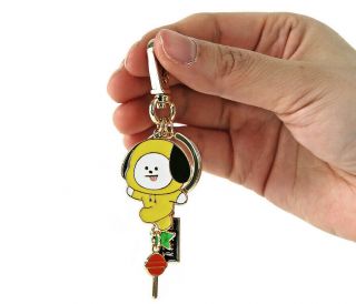 Bt21 Character Metal Keyring Pendant Keychain Official K - Pop Authentic Goods