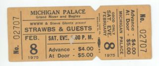 Rare The Strawbs 2/8/75 Detroit Michican Palace Full Ticket