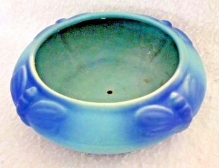 GORGEOUS VAN BRIGGLE BLUE AND GREEN BOWL / PLANTER WITH DRAGON FLY DESIGN 3