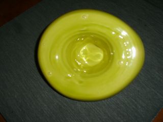 Vintage Chartreuse Cowboy Hat Ashtray Yellowstone Park.  Bauer California Pottery 4