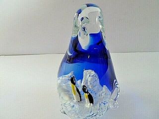 MURANO ART GLASS PENGUIN and TWINS PAPERWEIGHT - - WEIGHS almost 1KG 2