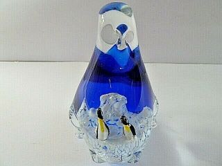 MURANO ART GLASS PENGUIN and TWINS PAPERWEIGHT - - WEIGHS almost 1KG 4