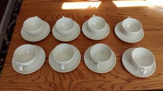 Carefree True China By Syracuse,  Serene,  8 Cups And Saucers,  Made In Usa