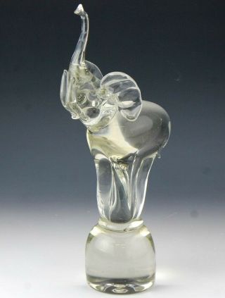 Vintage Zanetti Style Murano Italian Art Glass Modernist Elephant Sculpture Lma