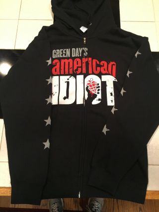 Green Day’s Sweatshirt Hoodie American Idiot.  Black With 3 Color Printing