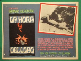 Ingmar Bergman Hour Of The Wolf Liv Ullman Vartigmmen Horror Mxn Lobby Card 1