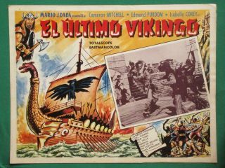 The Last Of The Vikings Cameron Mitchell Art Spanish Mexico Lobby Card
