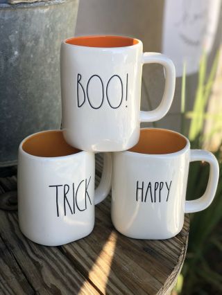 Rae Dunn Halloween Mugs Boo Trick Or Treat Happy Halloween