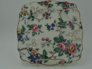Vintage Crown Ducal Ware Chintz Ascot 7.  5 " Square Plate