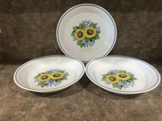 Vintage Corelle By Corning Sunsations Pie Plates Set Of 3 10 1/4”