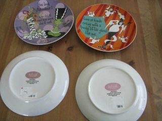 Set of 4 American Atelier Delish Girls With Attitude Appetizer Plates Halloween 6
